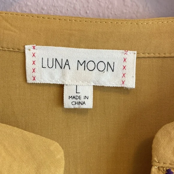 Luna Moon tunic with embroidery, size L, mustard color - Picture 5 of 8
